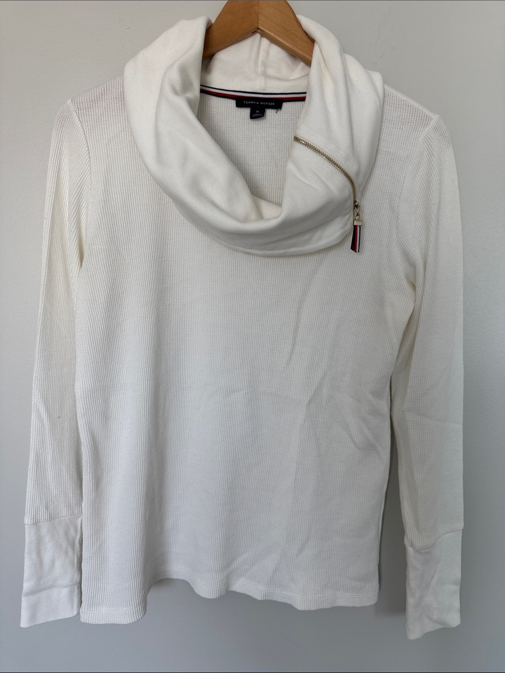 Tommy Hilfiger White Cowl Neck Top Size Medium